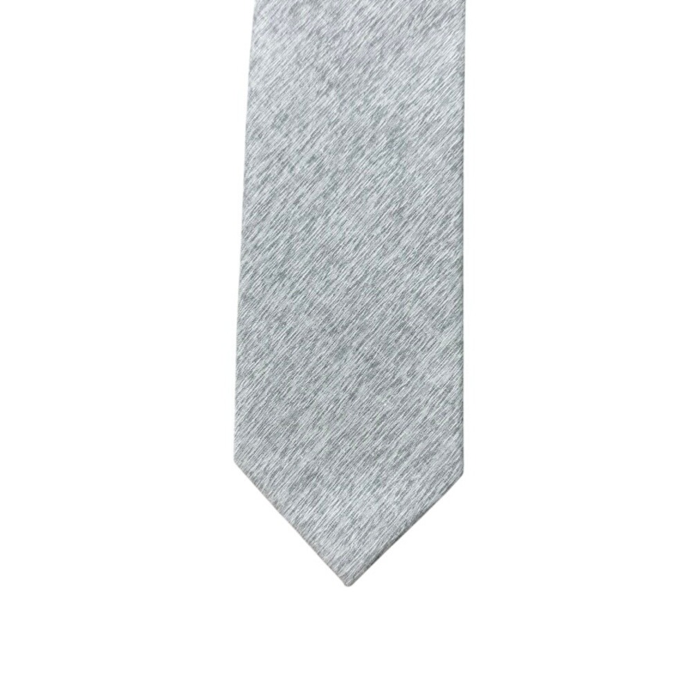 The Tie Bar Mens Grey Cotton Heathered Slim Necktie Stain Resistant 2.5 Inch